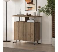 2 Door Dark Oak Sideboard Storage Unit FWStyle Brown One Size