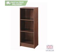 White Bookcase 3 Tier Narrow Shelving Storage Unit Living Room Bedroom