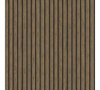 Dark Oak Wooden Slat Wallpaper Wood Effect Modern Realism Contemporary Feature Wall Bedroom