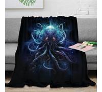 EVMILA Dark Octopus 3D Printed Cthulhu Blanket Throw Bedding Lightweight Fluffy Gifts Soft Cozy Plush for Kids Teens Adults for Boys Girls All Season Couch Sofa 60x80inch(150x200cm)