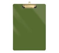 Dark Olive Green Solid Color Pure Plain clipboard Pattern Hard Board for Clip Board Teacher Size 9 x 12 Gold