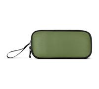 Dark Olive Green Solid Color Pure Plain Nylon Large Pencil Bag for Girls Big Capacity Zipper Mesh Pencil Case Stationery for Preppy School Women