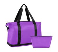 Dark Orchid Solid Color Pure Plain Oversized Travel Duffel Bag Overnight Carry On Tote and Luggage with Toiletry Bag for Airplane Traveling Multifunctional, dark orchid Solid color Pure Plain, One