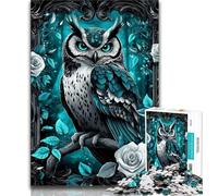 Dark Owl Jigsaw Puzzles for Teenagers 1000 Pieces,Challenging Game And Family Play with Fully Interlocking Randomly Shaped Pieces 38x26cm