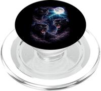 Dark Panthers Under the Full Moon Vintage Fantasy Lightning PopSockets PopGrip for MagSafe