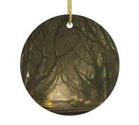 Dark Path Print Christmas Ornaments Couple Gifts For Him Her Christmas Tree Decoration Ceramic Hanging Ornament Anniversary