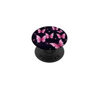 Dark Pink Butterflies Butterfly Pattern Girly Magical PopSockets Adhesive PopGrip