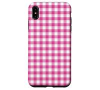 Dark Pink Gingham Plaid Aesthetic Check Pattern Case for iPhone XS Max