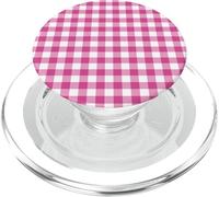 Dark Pink Gingham Plaid Aesthetic Check Pattern PopSockets PopGrip for MagSafe