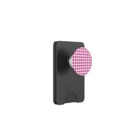 Dark Pink Gingham Plaid Aesthetic Check Pattern PopSockets PopWallet for MagSafe