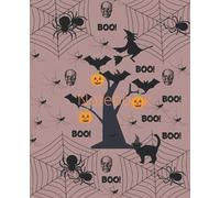 Dark Pink Halloween Theme Lined Notebook (7.5x9.25): Boo! Notebook for Home, School, Work