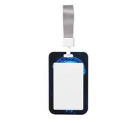 Dark Pink Leopard On Green Sliding Id Badge Holder Hard Plastic Work Card Case Name Tag Protector for Nurses Office