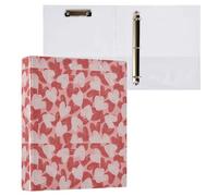 Dark Pink White Hearts 3 D-Ring Binder A4 1 Pack with 200 Sheet for Kids School Supplies Women Men Office