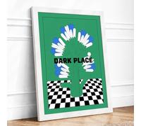 Dark Place Typography Framed Wall Art Print A2 (59.4×42cm) White, Wall Decor for Living Room, Bedroom, Office & Home, Ready to Hang, Art Gift