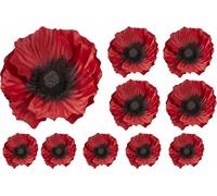 Dark Poppies Flower Decals Car Stickers Graphics Nursery Wall Window Decorations Art 10 Pack (10)
