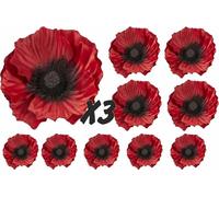 Dark Poppies Flower Decals Car Stickers Graphics Nursery Wall Window Decorations Art 10 Pack (30)