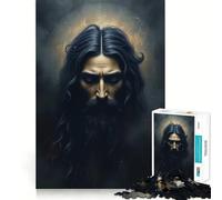Dark Portrait of Yeshua 1000 Piece Jigsaw Puzzles for Adults Relax Game Good Thick Fun Hobby Xmas Surprise (38x52cm)