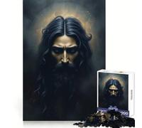 Dark Portrait of Yeshua 1000 Piece Jigsaws for Adults Puzzle Decompress Tight Joint Fun Challenge Art Decor (50x75cm)
