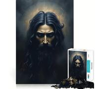 Dark Portrait of Yeshua 1000 Piece Jigsaws for Adults Puzzle Decompress Tight Joint Fun Challenge Art Decor (50x75cm)