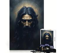 Dark Portrait of Yeshua Jigsaw Puzzles for Teenagers 1000 Piece Logic Train Skill Play Fun Play Evening Game (38x26cm)