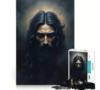 Dark Portrait of Yeshua Jigsaw Puzzles for Teenagers 1000 Piece Logic Train Skill Play Fun Play Evening Game (38x26cm)