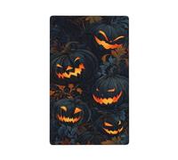 Dark Pumpkins with Glowing Faces Single Toggle Blank Wall Plate Light Switch Cover Decorative 1 Gang for Kitchen Room Bathroom Size 11.4x7cm