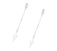 Dark Punk Inspired Four Pointed Star Earrings Intricate Gothic Rivet Hoop Ear Buckles Accessories For Women Girls