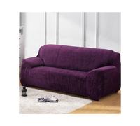 (Dark Purple, 3 Seater) Sofa Fit Easy Slipcover Stretch Protector Soft Cover Thick Plush Velvet Seat 14