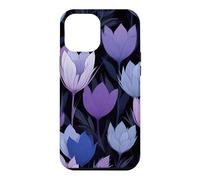 Dark Purple Blue Tulips Flowers Floral Midnight Garden Case for iPhone 12 Pro Max