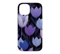 Dark Purple Blue Tulips Flowers Floral Midnight Garden Case for iPhone 14