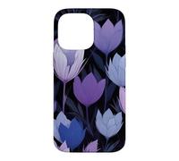 Dark Purple Blue Tulips Flowers Floral Midnight Garden Case for iPhone 14 Pro Max