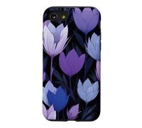 Dark Purple Blue Tulips Flowers Floral Midnight Garden Case for iPhone SE (2020) / 7/8