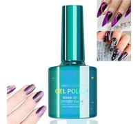 Dark Purple Cat Eye Gel Nail Polish,UV Gel Nail Polish,Magnetic Nail Polish for Woman,Cats Eye Gel Polish,Holo/graphic Glitter Gel Nail Polish,Sparkly Nail Polish,Cateye Gel Polish,Nail Varnish(#06)