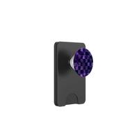 Dark Purple Checkered Pattern Checkerboard Checker Mosaic PopSockets PopWallet for MagSafe