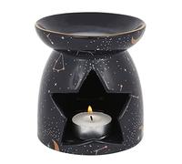 Dark Purple Constellation Oil Burner - 11cm x 10.7cm (1 Pc.) - Stunning Design with Gold Moon Accents, Magical Ambience with Star Cut-Out Shape for Tealight, Perfect for Wax Melts and Fragrance Oil