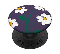 Dark Purple Floral Illustration Flower Design PopSockets PopGrip: Swappable Grip for Phones & Tablets