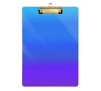 Dark Purple Gradient Pure Acrylic clipboard Dental Standard Letter A4 Size Standard Hole for Classroom Supplies for Teachers Elementary Gold 12x9in Tabla para escribir