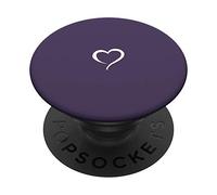 Dark Purple Hand Drawn Heart Minimalist Love PopSockets Swappable PopGrip