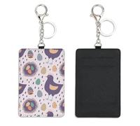 Dark Purple Hens Id Card Holder with Key Chain Bus Pass Holder for Men Women with 2 Card Slots Slim Wallet for Nurse Teacher Student Meal Bank Credit Cards Daily Use Nurse Essentials