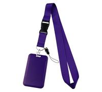 Dark Purple Lanyard with ID Holder Lanyard for Keys ID Badges Keychain Vertical Name Badge Holder with Clip