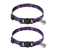 Dark Purple Maple Leaves Dog Collars Small Size Adjustable Dog Collars For Males 2 Packs