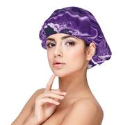Dark Purple Marble Background,Adult's Satin Sleeping Cap - Women's Elastic Sleep Bonnet, Adjustable Overnight Hair Cover