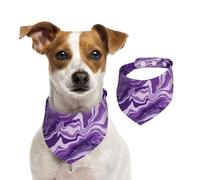 Dark Purple Marble Background,Dog Bandanas Cotton Pet Scarf Adjustable Bibs for Pet,M