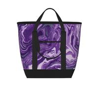 Dark Purple Marble Background,Lunch Bags Large Capacity Insulated Tote Bag For Women Men Work Picnic Travel