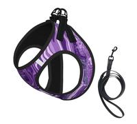 Dark Purple Marble Background,Pet Harness,Adjustable Reflective Dog Harness,Pet Leash Vest,L