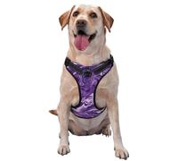 Dark Purple Marble Background,Pet Harness,Adjustable Reflective Dog Harness,Pet Leash Vest,S