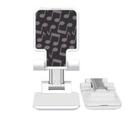 Dark Purple Music Notes Black Adjustable Cell Phone Stand Desk Foldable