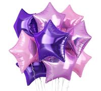 Dark Purple Pink Foil Balloons, 18 Inch Lavender Light Purple Pink Stars Helium BalloonViolet Pentagram Foil Balloons for Girls Women Birthday Wedding Bachelorette Butterfly Party Decor