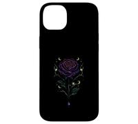 Dark Purple Rose Skull Moon Thorns Graphic Case for iPhone 14 Plus