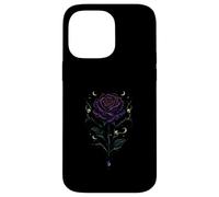 Dark Purple Rose Skull Moon Thorns Graphic Case for iPhone 14 Pro Max